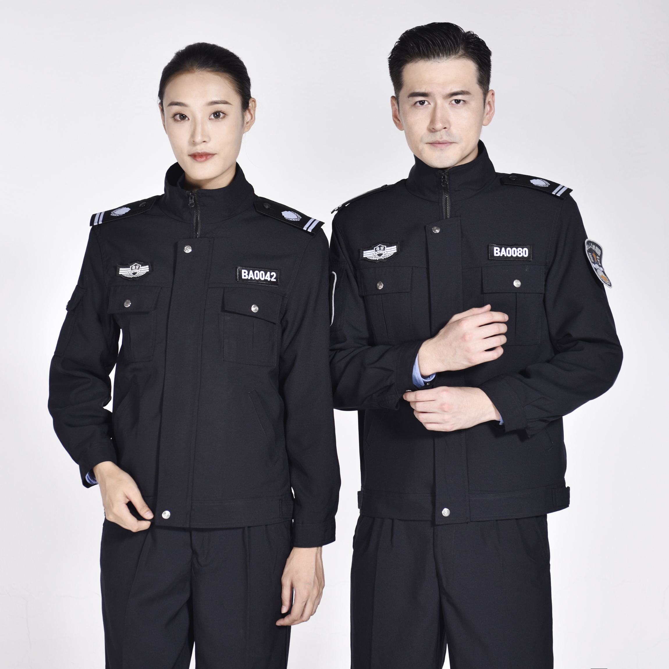 HT045-531秋执勤套装贡丝锦或毛料秋执勤保安服